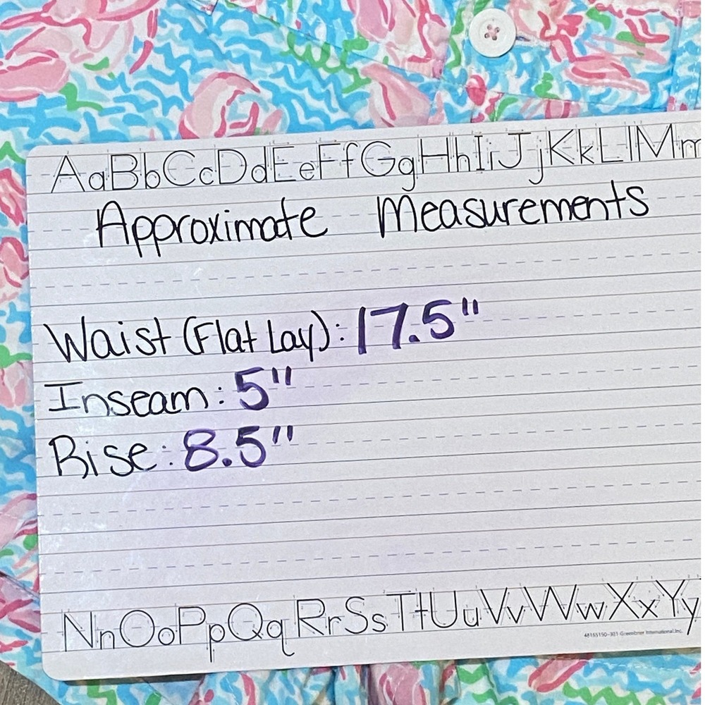 Lilly Pulitzer The Callahan Shorts Women's 10 Pink Lobster Blue Wave Mid Rise - Picture 3 of 10